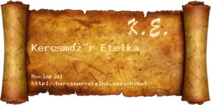 Kercsmár Etelka névjegykártya